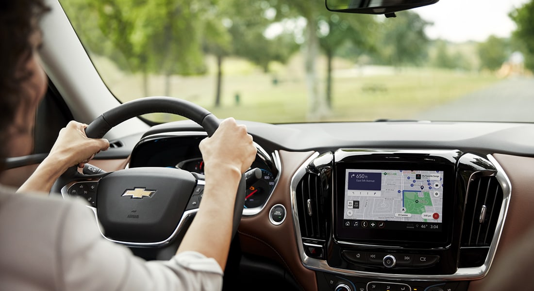 Chevy driver using in-vehicle navigation